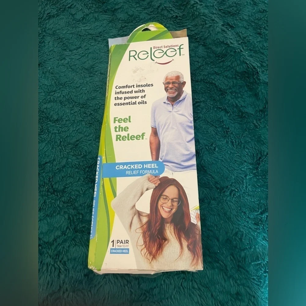 RELEEF DIRECT SOLUTIONS Cracked Heel Relief Infused Insoles, NIB